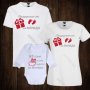 Коледни семейни тениски с щампи - бебешко боди + дамска тениска + мъжка тениска - Подарък за Коледа 