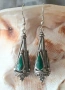 Висящи обеци от Тибет - тюркоаз, лазурит, малахит, снимка 4