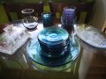 НРБ Домашна посуда - чинии, сервизи, купички. Цветно стъкло, снимка 1 - Сервизи - 43367344