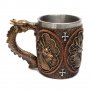 Код 95624 Стилна чаша от полирезин и метал с релефни декорации - дракон, снимка 3