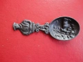 Старинна релефна калаена лъжичка  Холандия 1, снимка 6