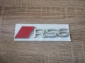 сребриста емблема Audi RS6 нов стил, снимка 1