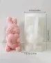 3D Заек зайче от рози и сърце силиконов молд форма фондан шоколад гипс смола свещ декор, снимка 1