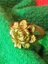 Старинен бронзов пръстен роза ювелирна изработка уникат -12739, снимка 5