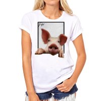 НОВО Дамска тениска Прасе!Дамска тениска PIG от колекция ANIMALS!, снимка 1 - Тениски - 32821671