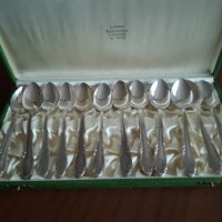 Шведски Prima NS ALP посребрени с печат 12 лъжички за кафе в оригинална кутия, снимка 6 - Други ценни предмети - 40261704