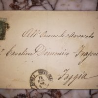 Пощенски плик Италия ITALY Napoli  1869 година, снимка 1 - Филателия - 39095986