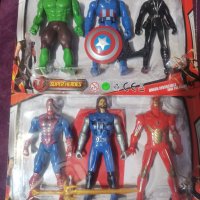 2 вида 3 бр Avengers Отмъстителите Хълк Капитан Америка Спайдърмен Тор  пластмасови фигурки играчки , снимка 1 - Фигурки - 33703935