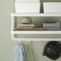 Практична и спестяваща място закачалка за шапки и дрехи в бяло, снимка 5 - Закачалки - 43668720