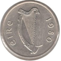 Ireland-10 Pence-1980-KM# 23-large type, снимка 2 - Нумизматика и бонистика - 43836453