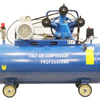 НОВО - Компресор за въздух 100 литра - (усилен дебит - 480 л/мин.) + бояджийски сет, снимка 1 - Компресори - 24930684