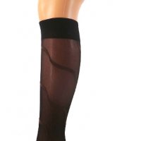 Fibrotex 20DEN черни-кафяви немски женски фигурални три четвърти чорапи Фибротекс , снимка 1 - Дамски чорапи - 38932969