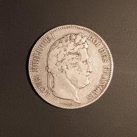 5 франка 1843 Луи Фелипе Франция СРЕБРО , снимка 4 - Нумизматика и бонистика - 42963788