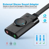 TechRise USB Stereo Sound Adapter - активен аудио адаптер USB към 3.5 мм. жак за слушалки и микрофон, снимка 3 - Други - 40418831