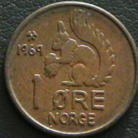 1 йоре 1969, Норвегия, снимка 1 - Нумизматика и бонистика - 28386246