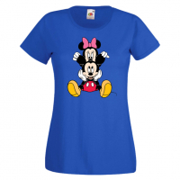 Дамска тениска Mickey & Minnie 3 Мини Маус,Микки Маус.Подарък,Изненада,, снимка 2 - Тениски - 36526206