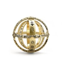 Сферична зодиакална висулка за колие - пръстен, снимка 2 - Колиета, медальони, синджири - 43078313