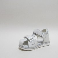 Бебешки сандали Clibee естествена кожа бяло 20/25, снимка 2 - Детски сандали и чехли - 28961460