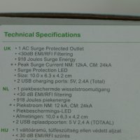 Предпазител, контакт от пренапрежение 2x USB, 2 модела, Германия, снимка 4 - Друга електроника - 27666603