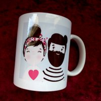 Свежи чаши с принт Арт чаши Подарък Сърце Подарък Чаши с Принт , снимка 1 - Романтични подаръци - 33484447