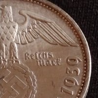 Сребърна монета 2 райхсмарки 1939г. Нацистка Германия Трети Райх с СХВАСТИКА за КОЛЕКЦИЯ 42048, снимка 9 - Нумизматика и бонистика - 43798712