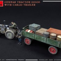 Miniart MIN35317 1:35 немски трактор D8506 с товарно ремарке, снимка 6 - Други ценни предмети - 37995354