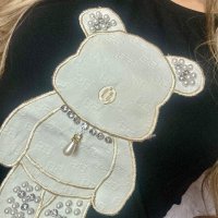 НАМАЛЕНИЕ! Еластична Блузка Bear с камъни и перли, снимка 2 - Блузи с дълъг ръкав и пуловери - 44019873