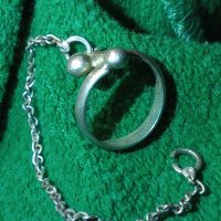 Сребърен пръстен дамски със синджирче - 11938, снимка 5 - Пръстени - 28910715