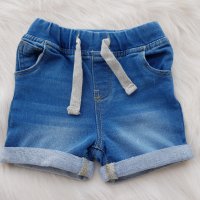 Къси дънкови панталони 6-9-12-18-24 месеца, снимка 2 - Бебешки дънки - 28887167