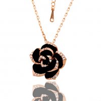 Колие обици пръстен модел черна роза - чисто нови , снимка 6 - Колиета, медальони, синджири - 27757701