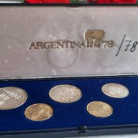 Лот от 6 монети Аржентина Световно първенство по футбол 1978, в кутия, снимка 1 - Нумизматика и бонистика - 43379435