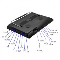Преносим портативен цифров телевизор с батерия + работи на 12v / 220v, снимка 4 - Телевизори - 39286017