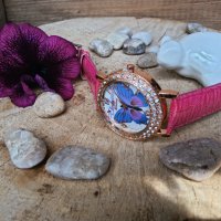 Стилен дамски часовник за любителите на пеперуди, снимка 3 - Дамски - 43186641