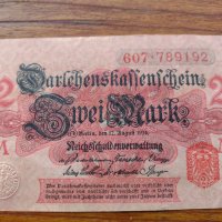 Райх банкнота - Германия - 2 марки 1914 година - 23605, снимка 1 - Нумизматика и бонистика - 33373532