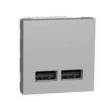 Продавам Двойно USB зарядно тип А, 2M, алуминий SCHNEIDER ELECTRIC Unica NEW, снимка 1 - Други - 44879083