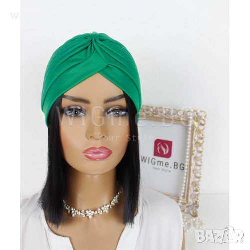 Тюрбан за коса едноцветен зелен, снимка 1