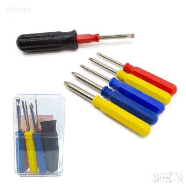 4386 Комплект мини отвертки с накрайник в кутия, снимка 1