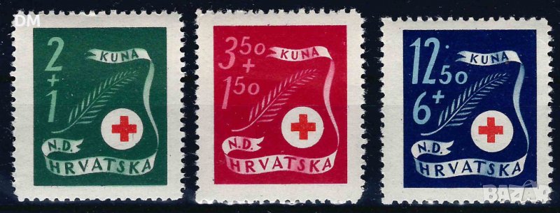 Хърватия 1944 - червен кръст MNH, снимка 1
