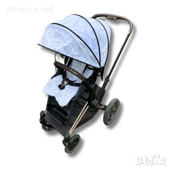 Сенник за количка сфера универсален, синя костенурка, снимка 1