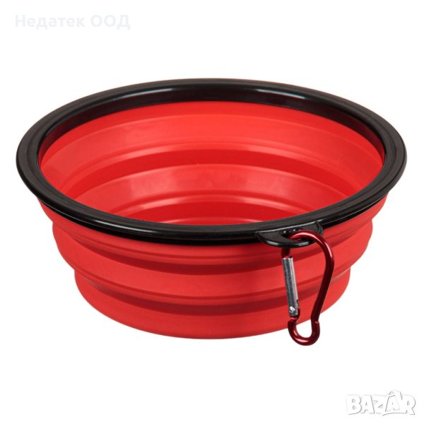 Сгъваема купа, за животни, Червена, 650 мл, снимка 1