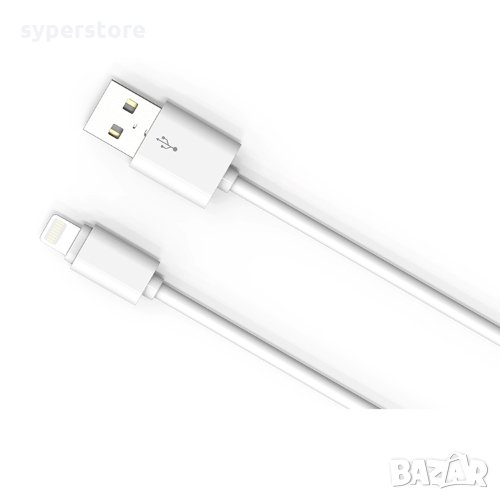 Кабел Lightning към USB2.0 за iPhone LDNIO SY-03 SS001121 1m Бял преходник Lightning to USB M/M, снимка 1