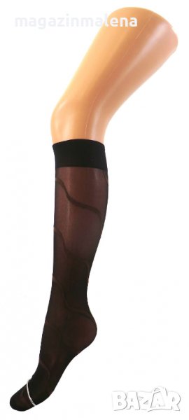 Fibrotex 20DEN черни-кафяви немски женски фигурални три четвърти чорапи Фибротекс , снимка 1