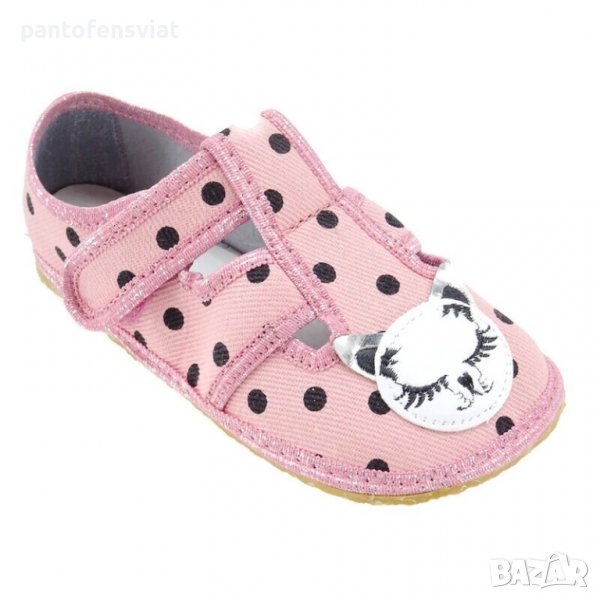 Детски пантофи "Barefoot" розово коте 24/33, снимка 1