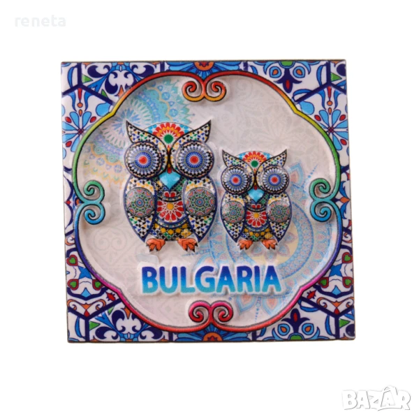 Магнитна фигурка, Бухалчета, Керамична, 7х7см, снимка 1