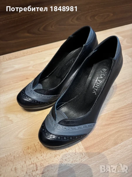 Нови дамски обувки на ток 36 номер естествена кожа, снимка 1