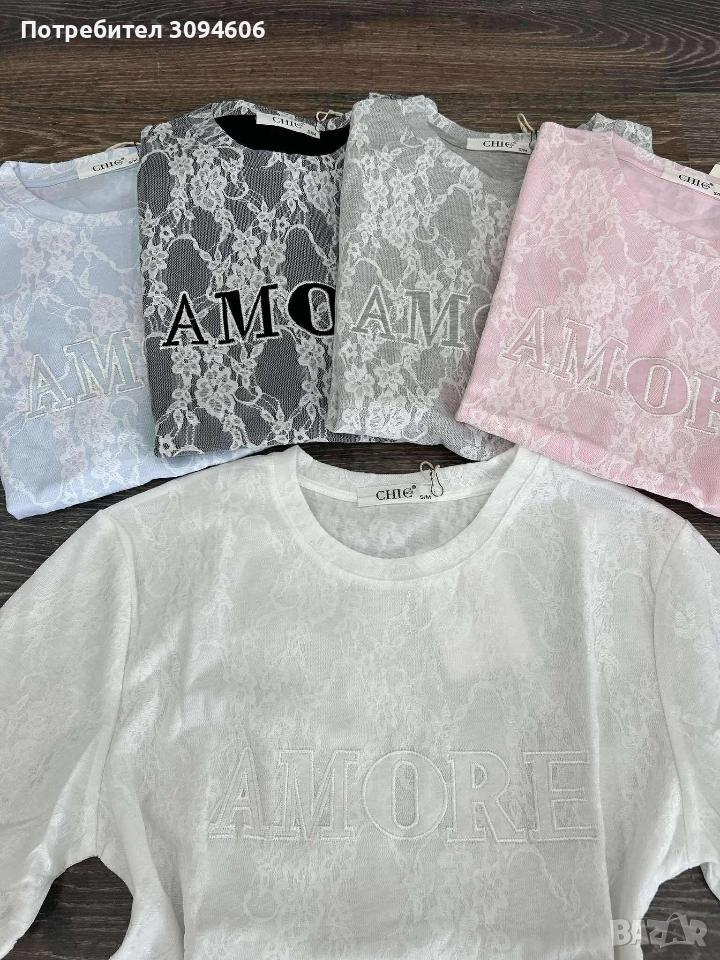 Дамска тениска с дантела, снимка 1