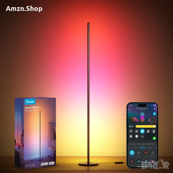 Подова лампа Govee H6076 RGBIC SmartLED ъглова лампа Alexa 16 милиона DIY

, снимка 1