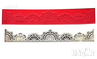 1 ред хълмчета дантела килим подложка силиконов молд форма за украса торта гъмпейст захарна, снимка 1