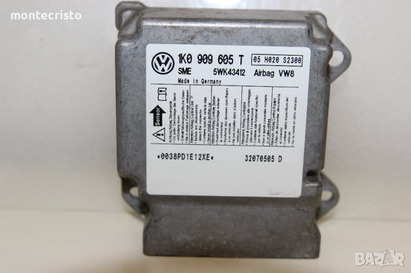 Централа airbag Seat Altea XL (2005-2015г.) 1K0 909 605 T / 1K0909605T / 5WK43412, снимка 1