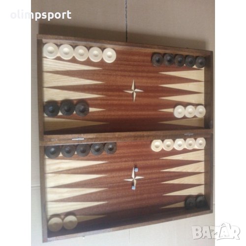 табла МАКСИ МАХАГОНс пулове и зарчета Комплект за табла с дървени пулове 35мм /дъб/, снимка 1